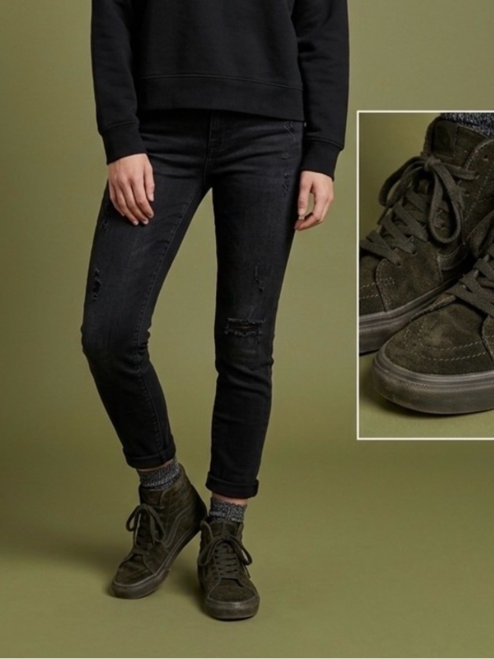 Vans Gilbert Crockett Black High-Top Canvas and Suede Sneakers M’s7/W’s 8.5